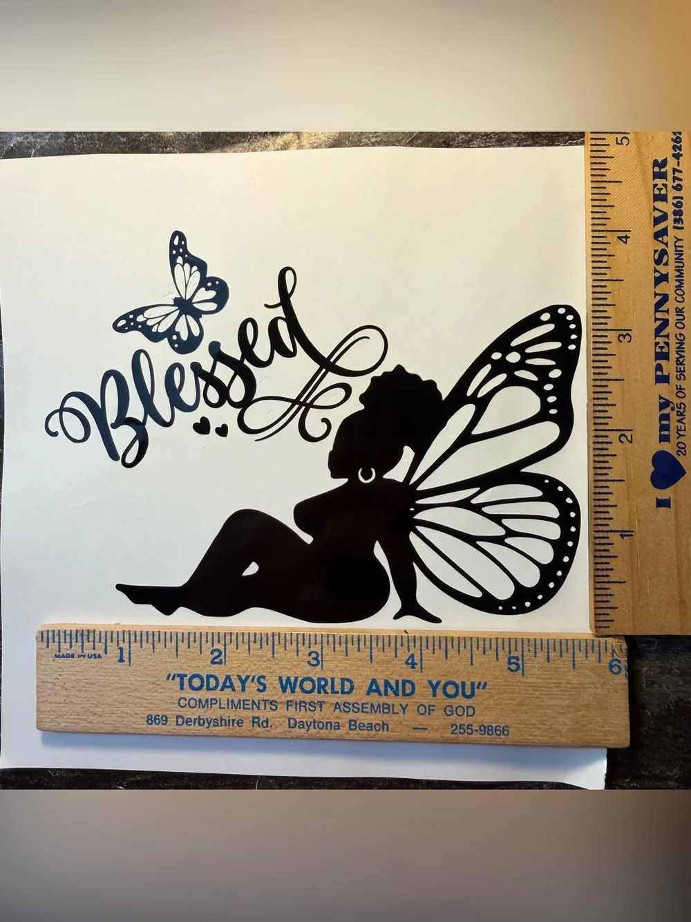 Curvy Fairy Blessed Black Vinyl Car Truck Window Laptop Decal Bumper Sticker